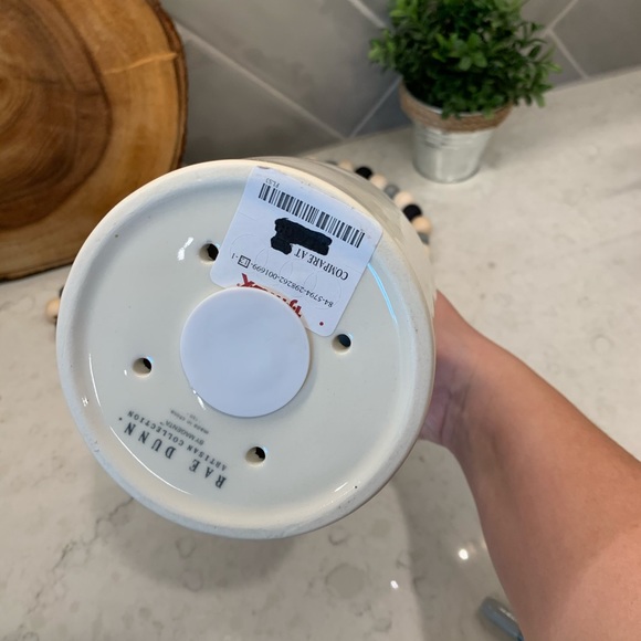 Rae Dunn PEACE Round Birdhouse with Red Ribbon - Picture 3 of 3